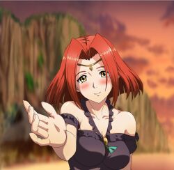 Rule 34 | 1girl, anna (langrisser), langrisser, langrisser iii, langrisser mobile, official art, red hair, yellow eyes