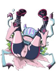Rule 34 | anus, ass, digimon, digimon (creature), highres, jellyfish girl, monster girl, no eyes, open mouth, tentacle hair, tentacles, teslajellymon