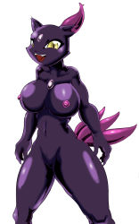 Rule 34 | breasts, furry, large breasts, personification, pokemon, smile, sneasel, yellow eyes