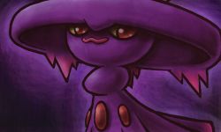 Rule 34 | 00s, colored sclera, creatures (company), game freak, gen 4 pokemon, ghost, hat, mismagius, nintendo, no humans, pokemon, pokemon (creature), pokemon dppt, red eyes, smile, solo, totenne, witch, witch hat, yellow sclera