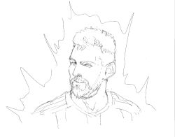 Rule 34 | !, 1boy, 2022, 2022 fifa world cup, argentina, argentine (nationality), argentinian flag, argentinian flag print, aura, beard, facial hair, flag print, kyokucho, lionel messi, looking to the side, manly, monochrome, real life, realistic, simple background, sketch, smile, soccer, upper body, white background, world cup