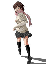 Rule 34 | 1girl, amagami, brown hair, hair ornament, hairclip, highres, itou kanae (amagami), keisuke (0320030103200301), looking back, running, school uniform, short hair