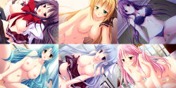 Rule 34 | 00s, 1boy, 6+girls, arm support, ass, atelier kaguya, bare legs, bare shoulders, bed, bedroom, bent over, black bra, black panties, black shirt, black socks, blonde hair, blue hair, blue sky, blush, bra, braid, breast hold, breast press, breasts, breasts out, breasts squeezed together, brick, brick road, bukkake, ceiling, censored, center opening, choco chip, cleavage, clothed sex, clothes lift, clothes pull, clothing aside, collarbone, completely nude, couple, crotch, cum, cum in pussy, cum on body, cum on breasts, cum on hair, cum on lower body, cum on upper body, cumdrip, curtains, day, dutch angle, erection, eyelashes, feet out of frame, floor, frilled panties, frills, frown, full body, game cg, girl on top, glass, grabbing, green eyes, green hair, groin, gym, hair between eyes, hair ornament, hair ribbon, hairband, hanging breasts, hetero, hibiri tomoe, highres, indoors, knee up, kneehighs, kobayakawa miyuki (prima stella), large breasts, leaf, light rays, lingerie, lips, long hair, long sleeves, looking at another, looking at viewer, lower body, lying, mosaic censoring, multiple girls, multiple views, navel, night, nipples, no bra, no panties, nude, off shoulder, on back, on bed, on floor, on stomach, onoshima kusumi, open clothes, open mouth, open shirt, outdoors, over-kneehighs, panties, panties aside, panty pull, pantyhose, pantyhose pull, penis, pillow, pink hair, plant, pleated skirt, pov, prima stella, purple eyes, purple hair, pussy, pussy juice, red eyes, ribbon, road, school, school uniform, sex, shade, shirt, sitting, skirt, skirt lift, sky, smile, socks, solo focus, spread legs, stomach, straddling, sunbeam, sunlight, sweat, sweatdrop, takasu miyabi, teacher, thighhighs, thighs, tongue, topless, touhouin shizuka, tree, underwear, underwear only, upper body, upright straddle, upskirt, vaginal, very long hair, wall, wet, white panties, white shirt, window, yellow eyes