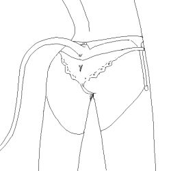 Rule 34 | 1girl, ass, camel (dansen), female focus, from behind, head out of frame, lowres, monochrome, mouse tail, original, panties, solo, tail, tailor (camel), thighhighs, underwear
