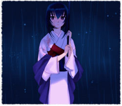 Rule 34 | 1girl, blood, japanese clothes, kimono, long hair, piyodera mucha, rain, rurouni kenshin, solo, yukishiro tomoe