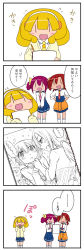 Rule 34 | 10s, 3girls, 4koma, blonde hair, blush stickers, chibi, comic, drawing, drill hair, hair ornament, hairband, hairclip, highres, hino akane (smile precure!), hoshizora miyuki, kise yayoi, miyako hito, multiple girls, necktie, pencil, pink hair, ponytail, precure, red hair, school uniform, sketchbook, sleeves rolled up, smile precure!, translation request, twin drills, twintails, wide face, yuri, | |