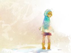 Rule 34 | 1girl, blonde hair, blue eyes, boots, hair ornament, hairclip, highres, kagamine rin, keishi, looking back, rubber boots, skirt, snow, solo, tears, vocaloid, wallpaper