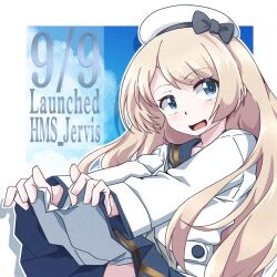 Rule 34 | 1girl, 547th sy, black sailor collar, blue sky, character name, clothes lift, cloud, cosplay, dated, dress, dress lift, hat, jervis (kancolle), kantai collection, out-of-frame censoring, sailor collar, sailor dress, sailor hat, sky, solo, trait connection, white hat, yukikaze (kancolle), yukikaze (kancolle) (cosplay), yukikaze kai ni (kancolle), yukikaze kai ni (kancolle) (cosplay)