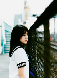 Rule 34 | cosplay, fence, fukuda saki, highres, photo (medium), school uniform, serafuku, tagme