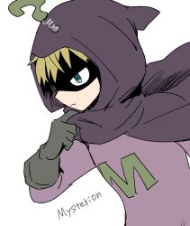 Rule 34 | 1boy, animification, blonde hair, cape, eye mask, frown, gloves, green eyes, haizai, hood, hood up, hooded cape, kenny mccormick, long sleeves, male focus, mysterion, solo, south park, south park: the fractured but whole, superhero costume