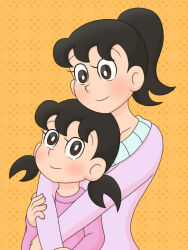 Rule 34 | 2girls, black hair, doraemon, minamoto shizuka, minamoto shizuka&#039;s mother, mother and daughter, multiple girls, ponytail