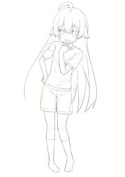 Rule 34 | 1girl, ahoge, animated, black shorts, blue archive, blue eyes, brown eyes, female focus, full body, gym shirt, gym shorts, gym uniform, hair between eyes, halo, hand on own hip, hand up, heart, heterochromia, hoshino (blue archive), knees, long hair, making-of, no shoes, parted lips, pigeon-toed, pink hair, puffy short sleeves, puffy sleeves, shadow, shirt, short sleeves, shorts, simple background, sketch, socks, solo, standing, straight hair, takasuma hiro, v over eye, very long hair, video, white background, white shirt, white socks