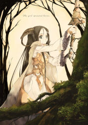 Rule 34 | 1girl, armor, bare tree, fantasy, horns, long hair, nature, original, solo, sumi keiichi, sword, tree, weapon