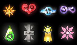 Rule 34 | absurdres, black background, crests (digimon), cross, digimon, heart, highres, no humans, simple background, sun