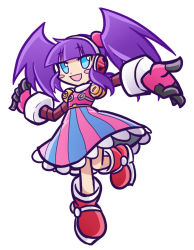 Rule 34 | 1girl, android, blue eyes, call (mighty no. 9), call d, eyebrows, hairband, headphones, long hair, mighty no. 9, open mouth, purple hair, robot, simple background, skirt, solo, twintails, white background