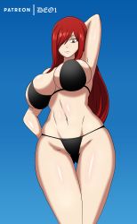 Rule 34 | 1girl, absurdres, breasts, cleavage, erza scarlet, fairy tail, highres, huge breasts, large breasts, red hair