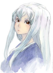 Rule 34 | 1girl, binayu, female focus, kamishirasawa keine, long hair, red eyes, simple background, solo, touhou, white background