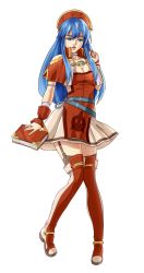 Rule 34 | absurdres, blue eyes, blue hair, book, boots, breasts, commission, commissioner upload, dress, fire emblem, fire emblem: the binding blade, garter straps, hat, highres, large breasts, lilina (fire emblem), long hair, nintendo, aged up, pollo1567, thighhighs