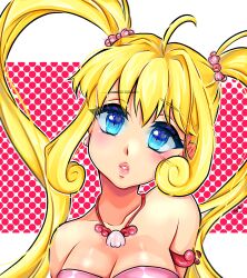Rule 34 | absurdres, blonde hair, blue eyes, blush, highres, jewelry, kyranyan, mermaid melody pichi pichi pitch, nanami lucia, necklace, pearl hair ornament, twintails