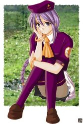 Rule 34 | 00s, 1girl, ascot, bracelet, braid, brown footwear, hana (hana mo arashi mo), hand on own cheek, hand on own face, hugging own legs, jewelry, long hair, looking at viewer, melty blood, panties, purple eyes, purple hair, purple thighhighs, shoes, sion eltnam atlasia, sitting, solo, striped clothes, striped panties, thighhighs, tsukihime, underwear, very long hair