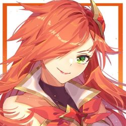 Rule 34 | 1girl, hair over one eye, kan (rainconan), league of legends, magical girl, miss fortune (league of legends), one eye covered, portrait, solo, star guardian (league of legends), star guardian miss fortune
