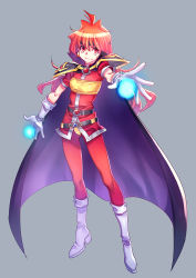 Rule 34 | 1girl, aneunyeoja, female focus, full body, grey background, lina inverse, red eyes, red hair, simple background, slayers, solo