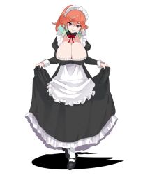 Rule 34 | 1girl, alternate costume, animated, animated gif, apron, aqua hair, bouncing breasts, breasts, cleavage, crowriq, embarrassed, full body, hololive, hololive english, huge breasts, large breasts, long hair, looking at viewer, maid, maid headdress, multicolored hair, orange hair, purple eyes, riqcrow, shoes, smile, solo, standing, tagme, takanashi kiara, video, white background