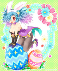 Rule 34 | 1girl, animal ears, blue hair, blush, breasts, cleavage, detached collar, easter, easter egg, egg, fake animal ears, fire emblem, fire emblem fates, fire emblem heroes, flower, gloves, hair over one eye, large breasts, leotard, long hair, momosemocha, multicolored hair, nintendo, open mouth, pantyhose, peri (fire emblem), pink hair, playboy bunny, rabbit ears, rabbit tail, red eyes, smile, solo, tail, twintails, two-tone hair