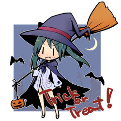 Rule 34 | 1girl, broom, cape, chibi, francesca lucchini, halloween, hat, luu, solo, strike witches, trick or treat, witch hat, world witches series, | |