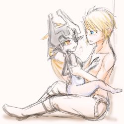 Rule 34 | 1boy, 1girl, implied sex, link, lowres, midna, nintendo, sitting, sitting on person, the legend of zelda, the legend of zelda: twilight princess