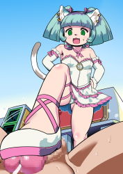 Rule 34 | 1girl, censored, clothed female nude male, cocona (solatorobo), cum, cyber connect 2, ejaculation, feet, footjob, highres, little tail bronx, nude, outdoors, panties, pantyshot, penis, shoejob, shoes, solatorobo, soloistick, underwear