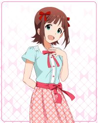 Rule 34 | 1girl, amami haruka, brown hair, green eyes, idolmaster, idolmaster million live!, idolmaster million live! theater days, official art, solo