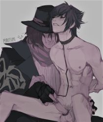 Rule 34 | 10s, 2boys, age difference, ardyn izunia, collar, erection, final fantasy, final fantasy xv, leash, male focus, multiple boys, myoutsumi, noctis lucis caelum, nude, penis, pet, restrained, sitting, sitting on person, tagme, yaoi