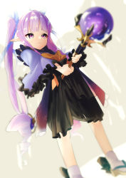 Rule 34 | 1girl, absurdres, child, elf, highres, kyoka (princess connect!), pointy ears, princess connect!, purple eyes, purple hair, tissuebox (artist), twintails