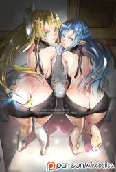 Rule 34 | 10s, 2girls, ass, asuna (sao), asuna (sao-alo), back, backless dress, backless outfit, bare back, barefoot, bent over, black sweater, blonde hair, blue eyes, blue hair, blush, breasts, butt crack, buttons, closed mouth, copyright name, deviantart username, dress, eyelashes, feet, female focus, floating hair, from behind, full body, green eyes, hair ornament, highres, kirigaya suguha, large breasts, leafa, leaning forward, lips, long hair, looking at viewer, matching hair/eyes, medium breasts, meme attire, mirco gravina, multiple girls, naked sweater, no panties, patreon, ribbed sweater, self-upload, sideboob, smile, sweater, sweater dress, sword art online, turtleneck, turtleneck sweater, uncensored, very long hair, virgin killer sweater, watermark, web address