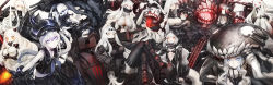 Rule 34 | 10s, 6+girls, abyssal ship, aircraft carrier oni, aircraft carrier water oni, airfield princess, armor, armored boots, battleship princess, black hair, boots, breasts, cleavage, colored skin, covered mouth, destroyer princess, detached sleeves, dress, escort fortress (kancolle), floating fortress (kancolle), gothic lolita, hair ornament, hairband, headgear, highres, horns, hug, infukun, isolated island oni, kantai collection, knee boots, large breasts, lolita fashion, lolita hairband, long hair, machinery, midway princess, multiple girls, ne-class heavy cruiser, northern ocean princess, one side up, orange eyes, pale skin, re-class battleship, red eyes, ribbed dress, sailor dress, school uniform, seaport princess, serafuku, short dress, short hair, side ponytail, single horn, thigh boots, thighhighs, turret, very long hair, white dress, white hair, white skin, wo-class aircraft carrier, yellow eyes, zettai ryouiki