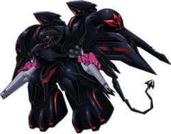 Rule 34 | arm cannon, black selena, chibi, kidou senkan nadesico, kidou senkan nadesico - prince of darkness, looking up, lowres, mecha, mechanical tail, no humans, official art, red eyes, robot, science fiction, solo, super robot wars, super robot wars t, tail, transparent background, weapon