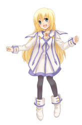 Rule 34 | 00s, 1girl, akamomo, bad id, bad pixiv id, blonde hair, blue eyes, boots, choker, colette brunel, female focus, full body, jewelry, pantyhose, simple background, solo, standing, tales of (series), tales of symphonia, white background