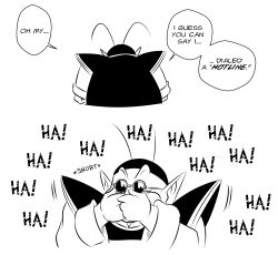 Rule 34 | 1boy, antennae, comic, commentary, covering own mouth, dragon ball, dragonball z, english commentary, english text, funsexydb, highres, male focus, monochrome, north kaiou, pointy ears, pun, solo, sunglasses