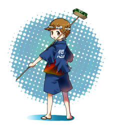 Rule 34 | 1boy, amada ken, artist request, atlus, broom, brown hair, full body, hato mune, male focus, persona, persona 3, shorts, solo, standing