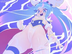 Rule 34 | 1girl, adapted costume, artist name, blue eyes, blue hair, breasts, cameltoe, capelet, clenched hands, cowboy shot, cure sky, cut bangs, detached sleeves, earrings, fingerless gloves, gloves, gradient hair, highleg, highleg leotard, hirogaru sky! precure, jewelry, kaikoinu, leotard, long hair, looking at viewer, looking down, magical girl, multicolored hair, open mouth, pink hair, precure, puffy detached sleeves, puffy sleeves, red capelet, see-through, see-through leotard, single sidelock, sleeveless, small breasts, smile, solo, sora harewataru, standing, streaked hair, thighhighs, twintails, two-tone hair, underbust, very long hair, white gloves, white thighhighs, wing hair ornament