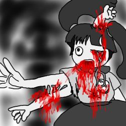 Rule 34 | black hair, blood, extra arms, lowres, monoko, multiple hands, twintails, yume nikki