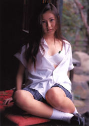 Rule 34 | asian, av idol, bra, bug, hanako nishizaki, lingerie, open clothes, open shirt, photo (medium), shirt, skirt, solo, underwear