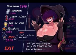 Rule 34 | argohazak, breasts, cleavage, cordelia (dead estate), curvy, dead estate, hair over eyes, hat, highres, huge breasts, witch, witch hat