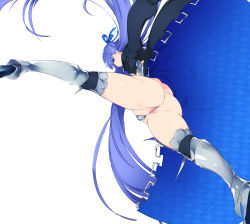 Rule 34 | 10s, 1girl, ass, blue eyes, blue hair, blue ribbon, crotch plate, fate/extra, fate/extra ccc, fate/grand order, fate (series), from below, hair ribbon, highres, jacket, leg lift, legs, light smile, long hair, looking at viewer, looking down, meltryllis (fate), ribbon, sekiyu (spartan), solo, thick thighs, thighs, very long hair