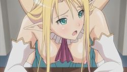 Rule 34 | 00s, 1boy, animated, animated gif, blonde hair, bouncing breasts, breasts, censored, date wingfield reiko, elf, fault!!, pointy ears, sex