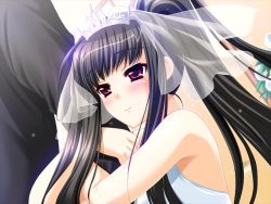 Rule 34 | black hair, bridal veil, dress, game cg, kamihara mizuki (suano cool), kinmedai pink, suano cool, wedding dress, white dress