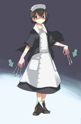Rule 34 | arrow (projectile), black hair, coat, gregorius yamada, knife, nurse, scalpel, weapon