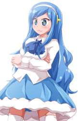 Rule 34 | + +, 10s, 1girl, :3, blue hair, breast hold, breasts, crossed arms, hairband, himouto! umaru-chan, shishinon, simple background, solo, symbol-shaped pupils, tachibana sylphynford