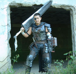 Rule 34 | armor, berserk, cosplay, guts (berserk), male focus, photo (medium), sword, weapon